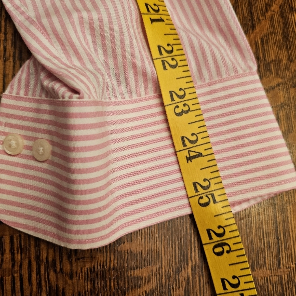 Lauren Ralph Lauren Slim Fit Pink Striped Dress Shirt - Picture 12 of 13